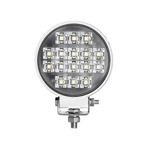 Side view of the work light showing the 360 degree adjustable bottom bracket