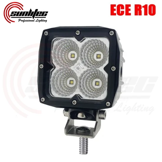 SUNLITEC SLL14121 4 inch square LED flood work light with stainless steel bracket