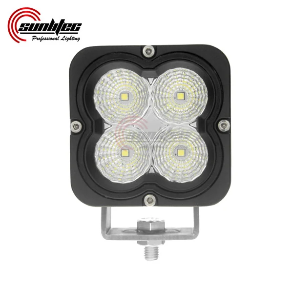 Close view of the anti-scratch PC lens over the four Osram LED array