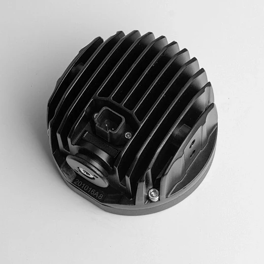 Rear view of the forklift safety light showing the die-cast aluminium housing and polycarbonate lens