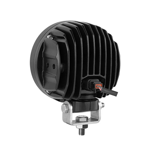 Side view of the light showing the 360 degree swivel bracket and cable entry point