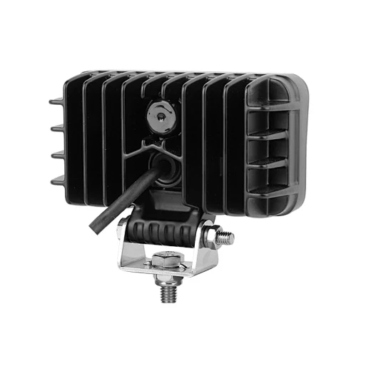 Side view of the work light showing the 360 degree adjustable bottom bracket