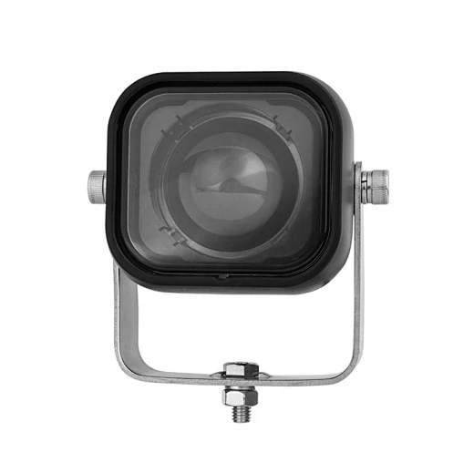 Side view of the LED forklift safety light showing the die-cast aluminium housing and polycarbonate lens