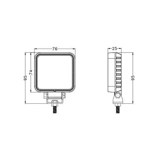Close view of the anti-scratch PC lens over the twelve Osram LED array