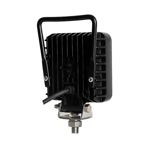 Side view of the work light showing the 360 degree adjustable bottom bracket