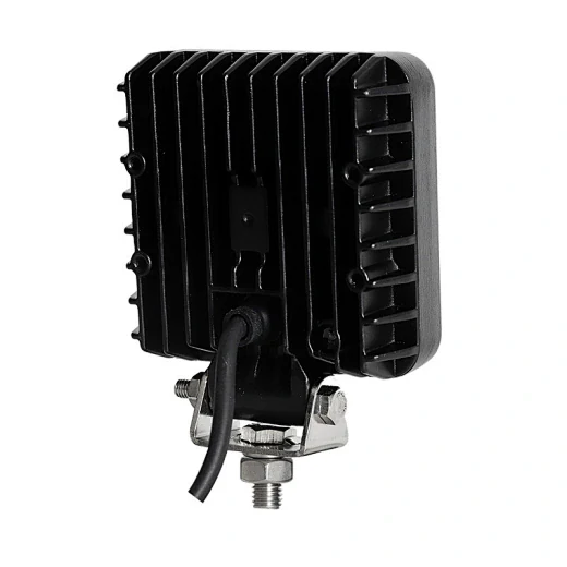 Side view of the work light showing the 360 degree adjustable bottom bracket and 35mm bracket width
