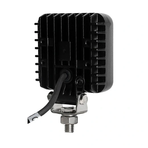 Side view of the work lamp showing the 360 degree adjustable bottom bracket