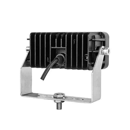 Side view of the forklift safety light showing the die-cast aluminium housing and polycarbonate lens