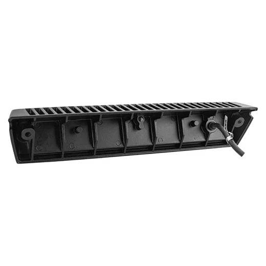 Side view of the light highlighting the 45-degree mounting angle and UV polyester powder coating