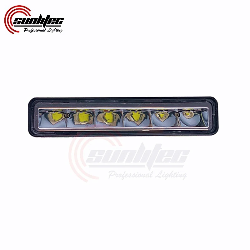 SUNLITEC SLL-0830 side-emitting slim 30W LED work light mounted on a vehicle fender with stainless steel bracket