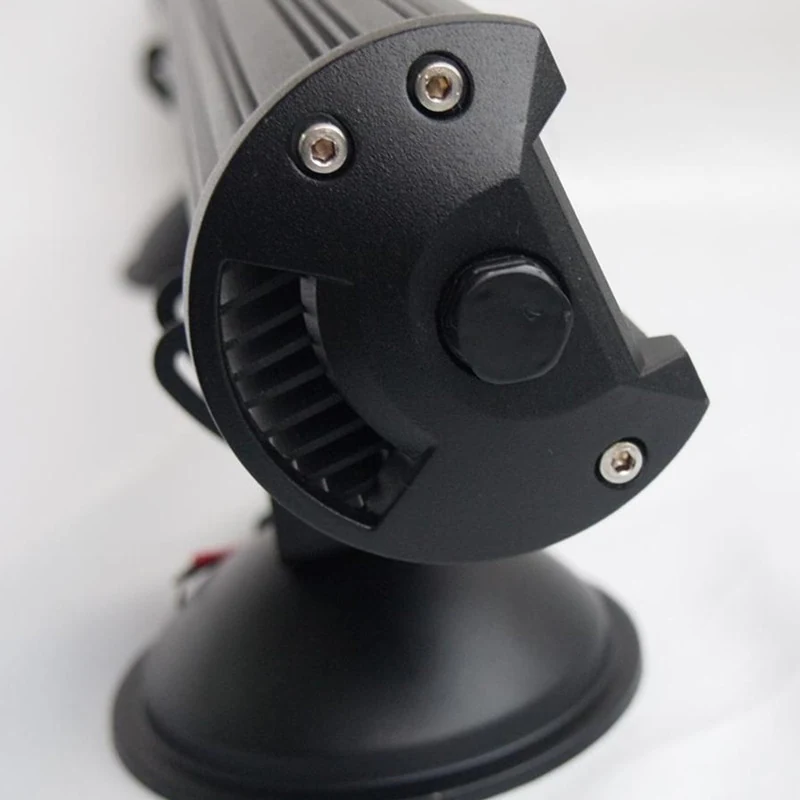 Side view of the light bar showing the sliding bottom brackets and Deutsch connector option