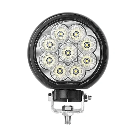 Side view of the tractor light highlighting the 5 inch diameter base and 360 degree rotation capability