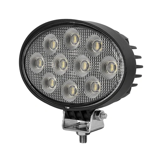 Front view of the LED array with 40 Osram emitters visible through the anti-UV polycarbonate lens