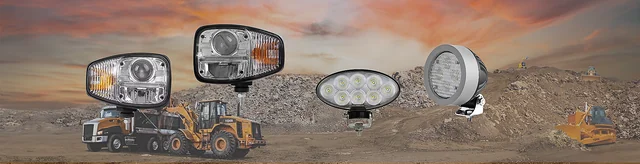 Sunlitec LED work lights mounted on an off-road vehicle at dusk