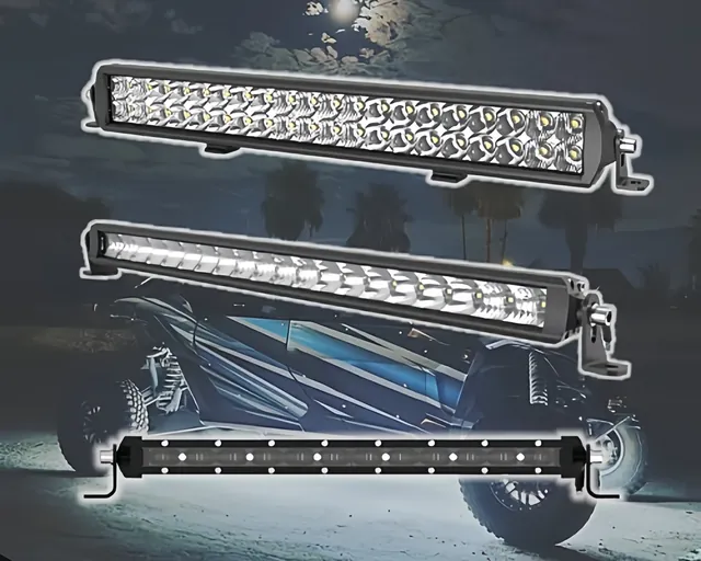 Sunlitec single row LED light bar mounted above a vehicle