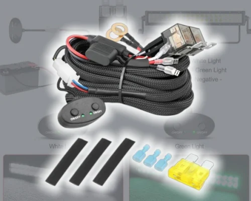 Sunlitec LED lighting wiring harness kit with relay fuse and connectors