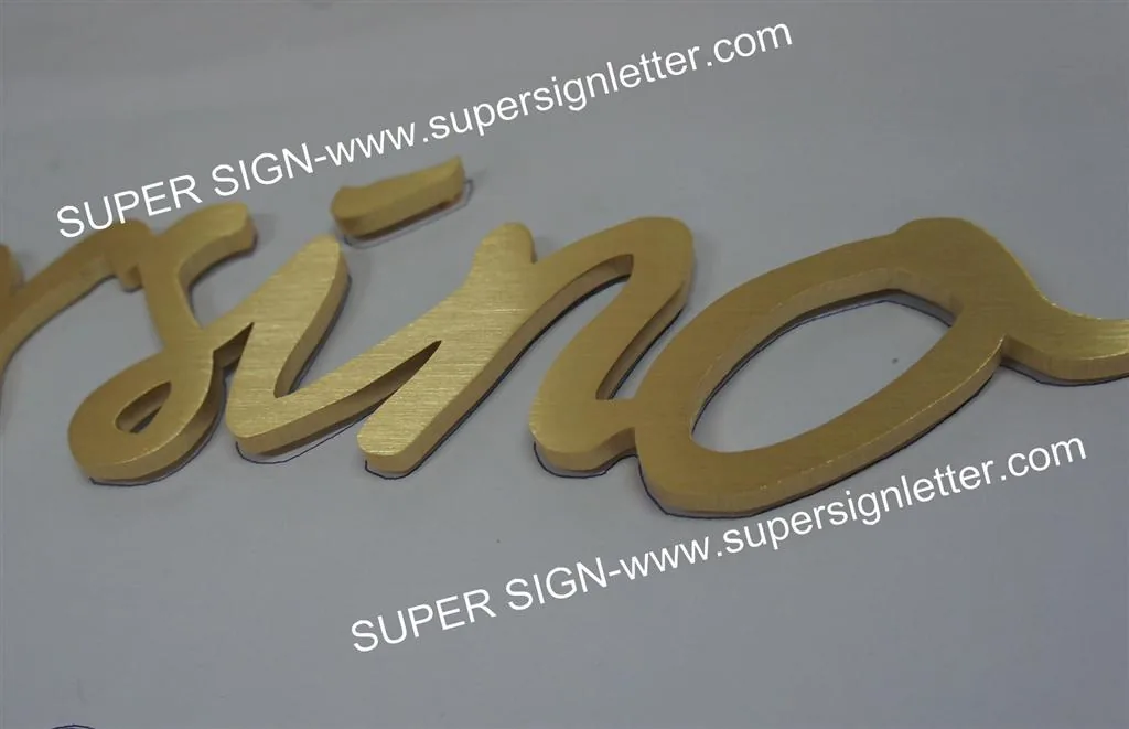 Brushed Solid Brass Letters 02 manufactured by Super Sign, Shenzhen