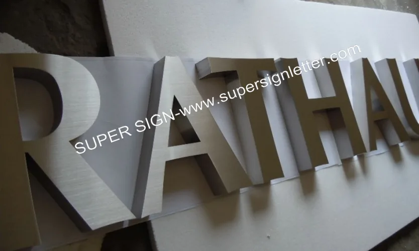 Built-Up Brushed Stainless Steel Letters 01 manufactured by Super Sign, Shenzhen