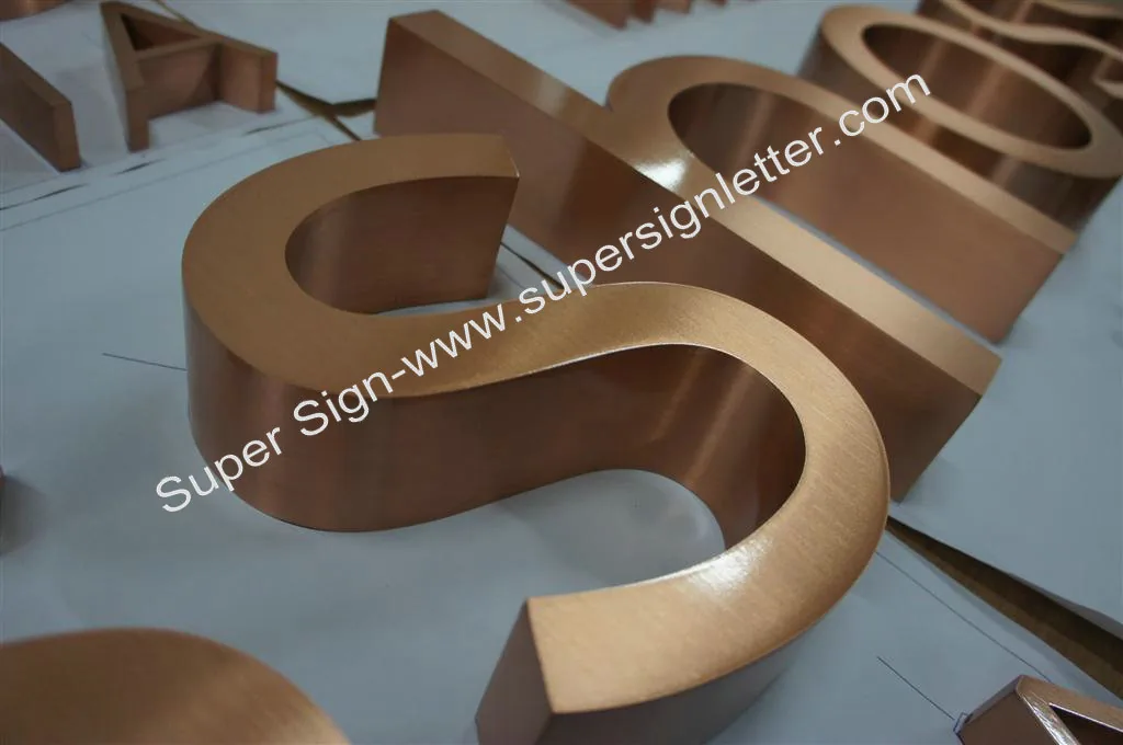 Brass, Copper & Bronze Letters — Built-Up Copper Sign Letters