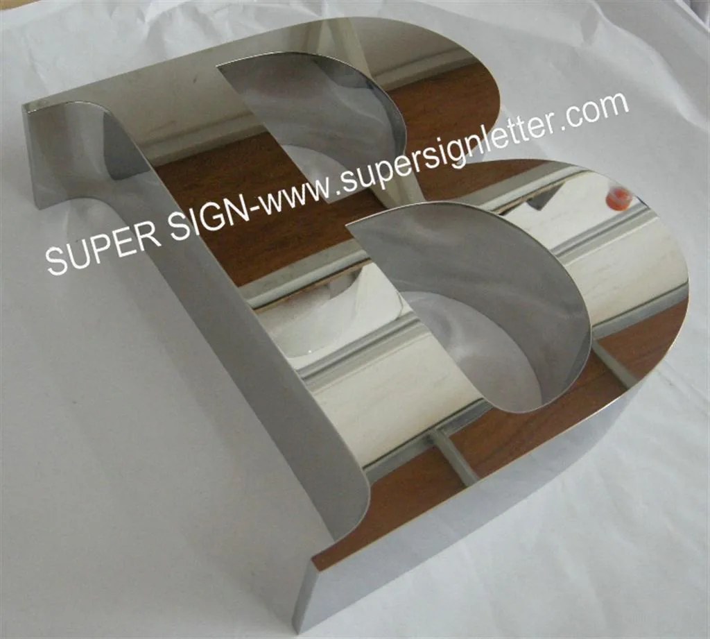 Fabricated Polished Stainless Steel Letter 12 manufactured by Super Sign, Shenzhen