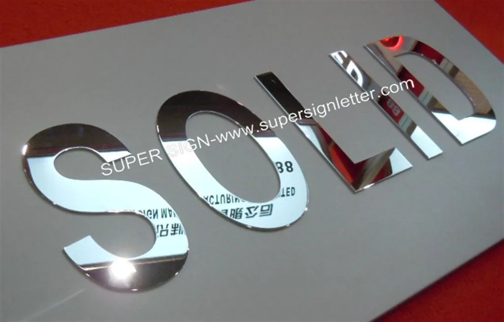 Flat Cut Polished Stainless Steel Letters 14 manufactured by Super Sign, Shenzhen