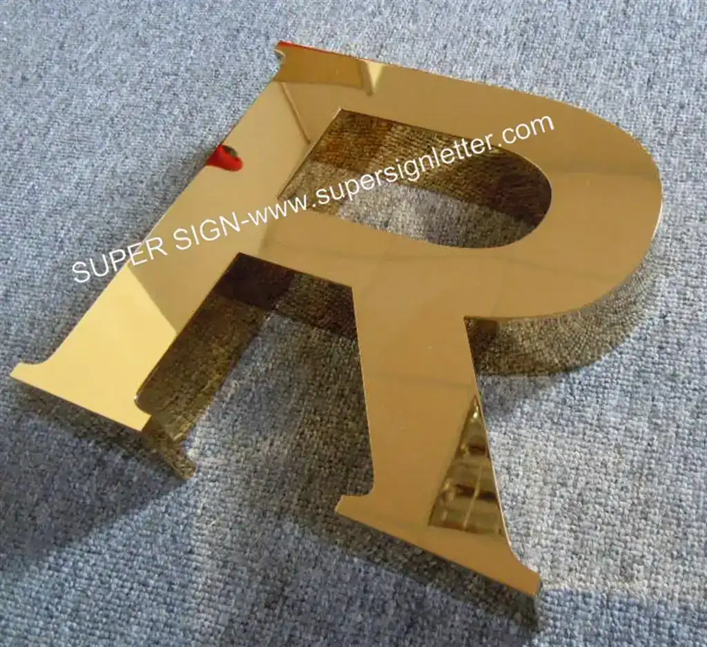 Golden Polished Stainless Steel Letters 01 (Ref B) manufactured by Super Sign, Shenzhen