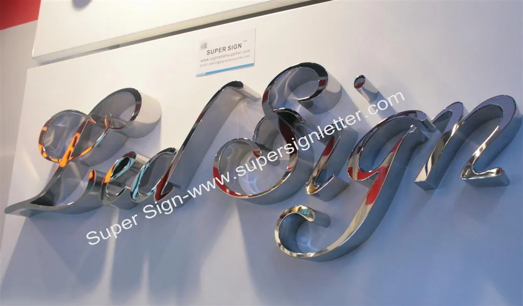 Polished Mirror Stainless Steel Letter manufactured by Super Sign, Shenzhen