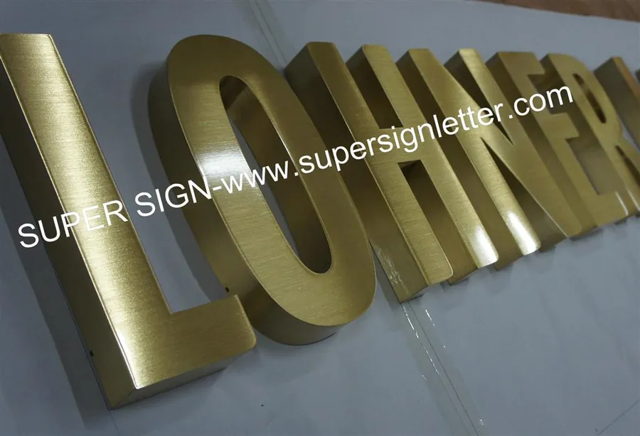 brushed brass letters