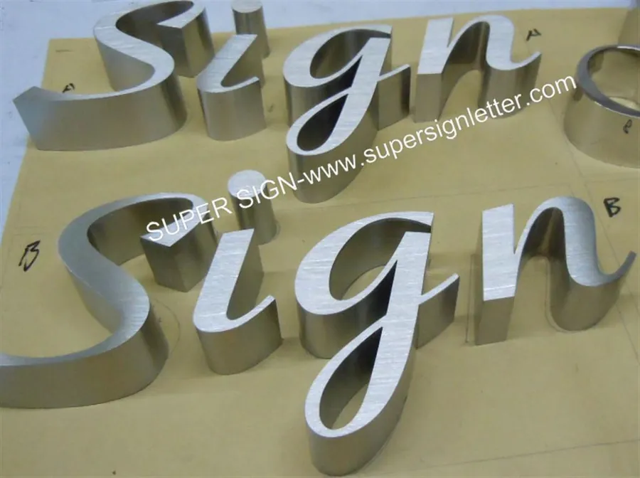 brushed stainless steel lettering 06