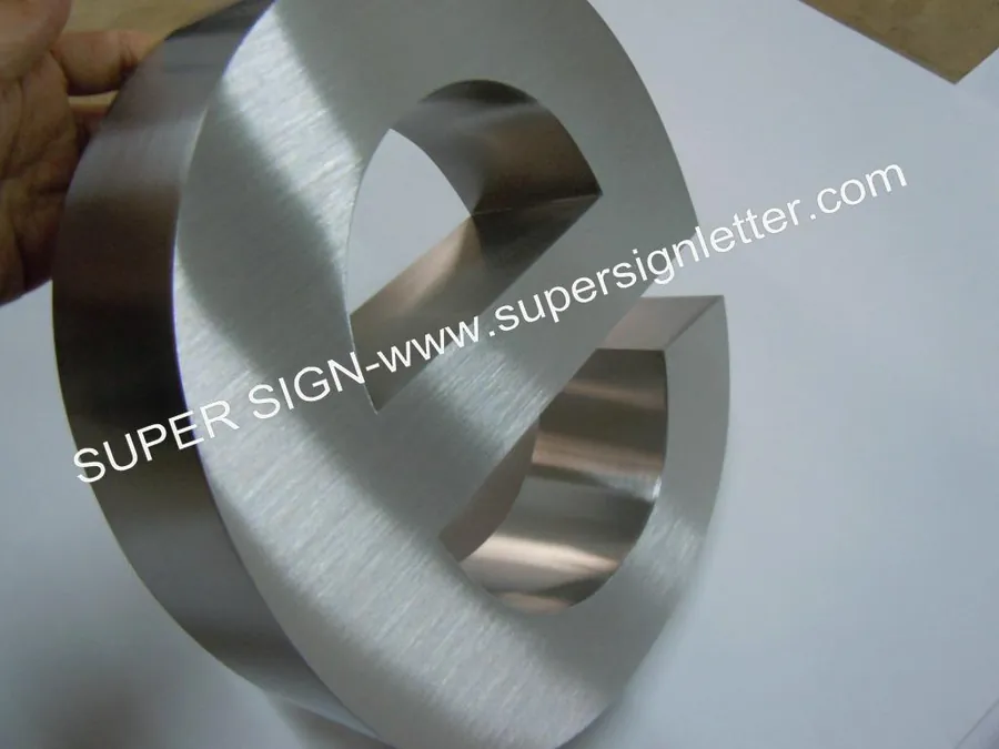 Sign Letters Factory China — Brushed Stainless Steel Letter Sign 02