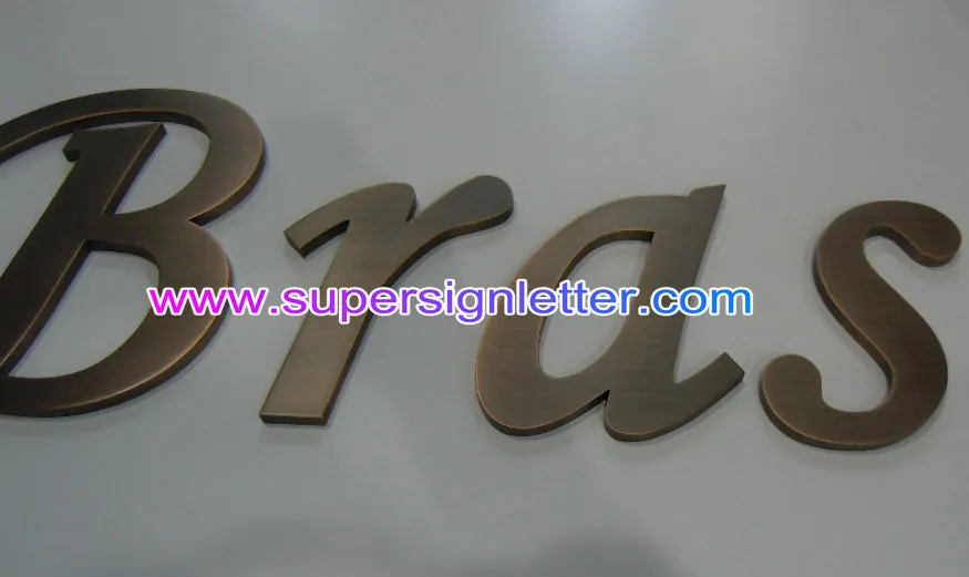 Sign Letters Factory China — Flat Cut Bronze Sign Letters