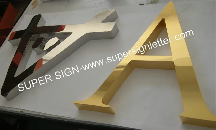 Sign Letters Factory China — Golden Polished Stainless Steel Letters 01