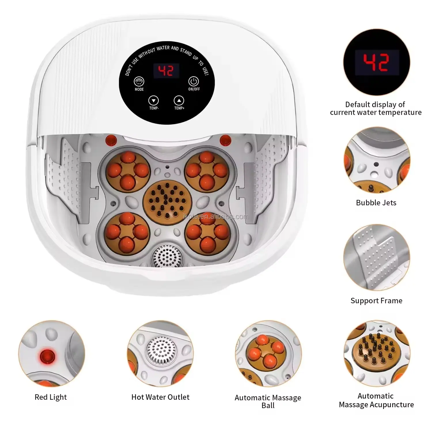 Foot Spa Massager with Red Light Therapy Bubble foot massager