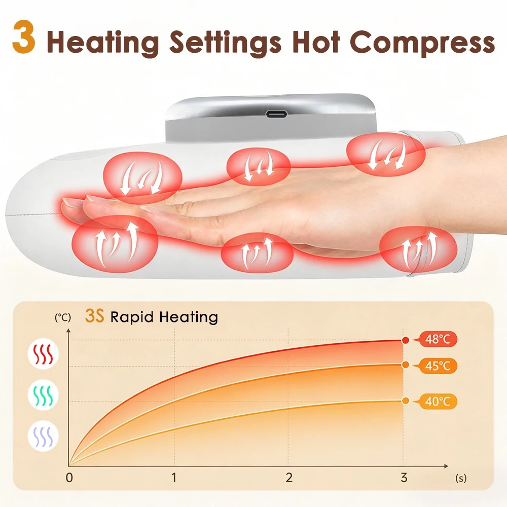 Hand Massager With Air Compression Heating, view 6
