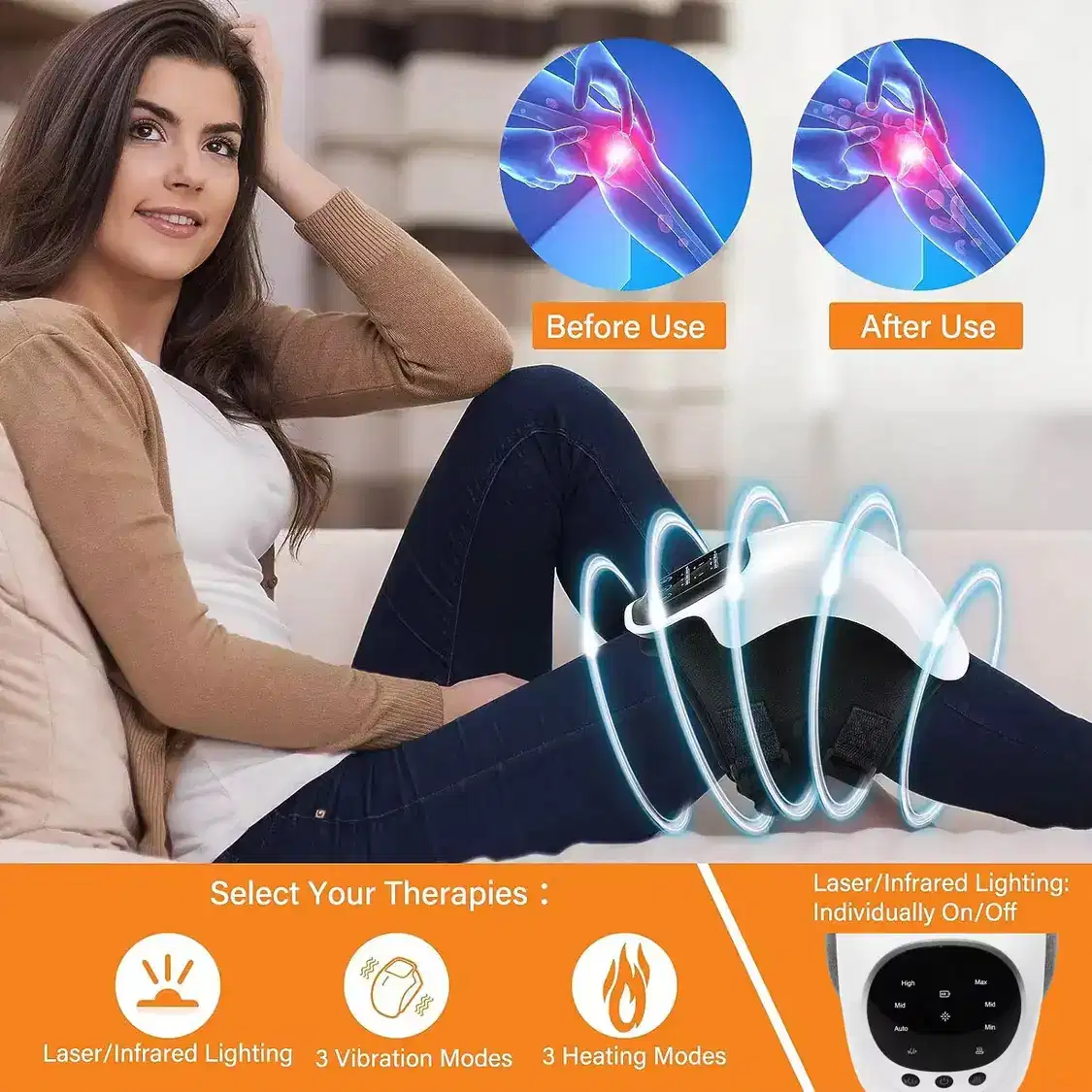 Infrared Vibrating Knee Massager, view 7