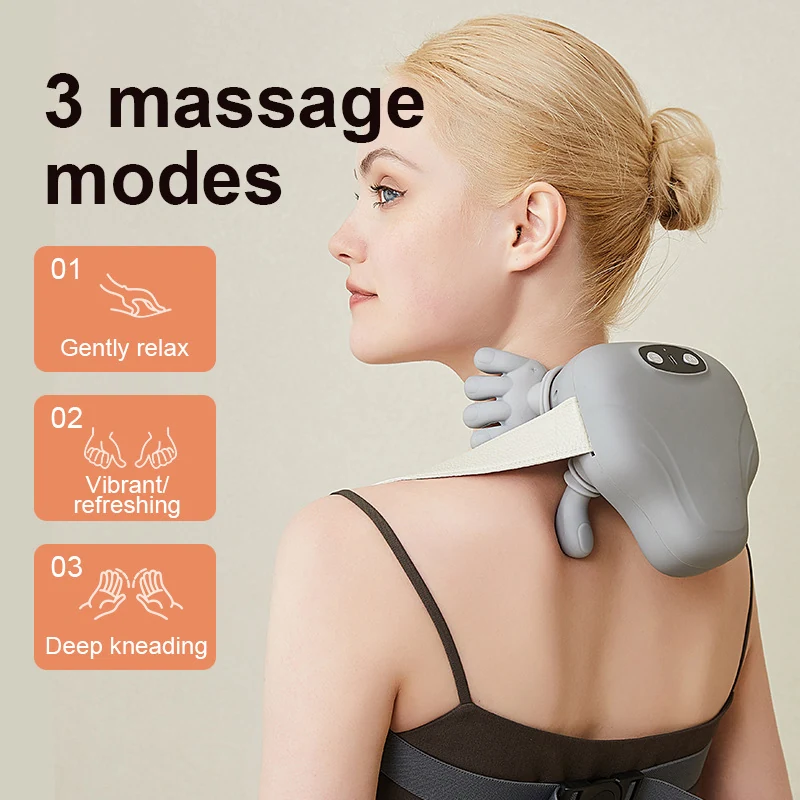 Neck Massager Wireless Portable with Heating Kneading, view 2