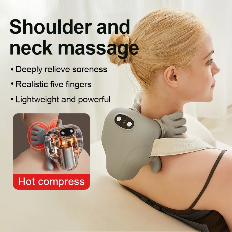 Neck Massager Wireless Portable with Heating Kneading, view 4
