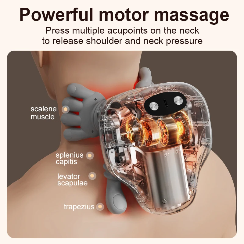 Neck Massager Wireless Portable with Heating Kneading, view 6