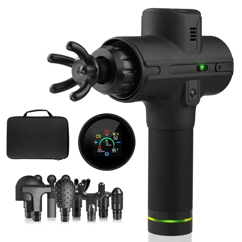 Percussion Massage Gun with Heart Sensor Calories Counter, view 4