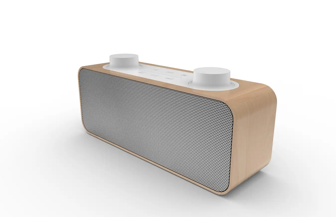 L9 Stereo Desktop Bluetooth Speaker With FM Radio And Clock - side view