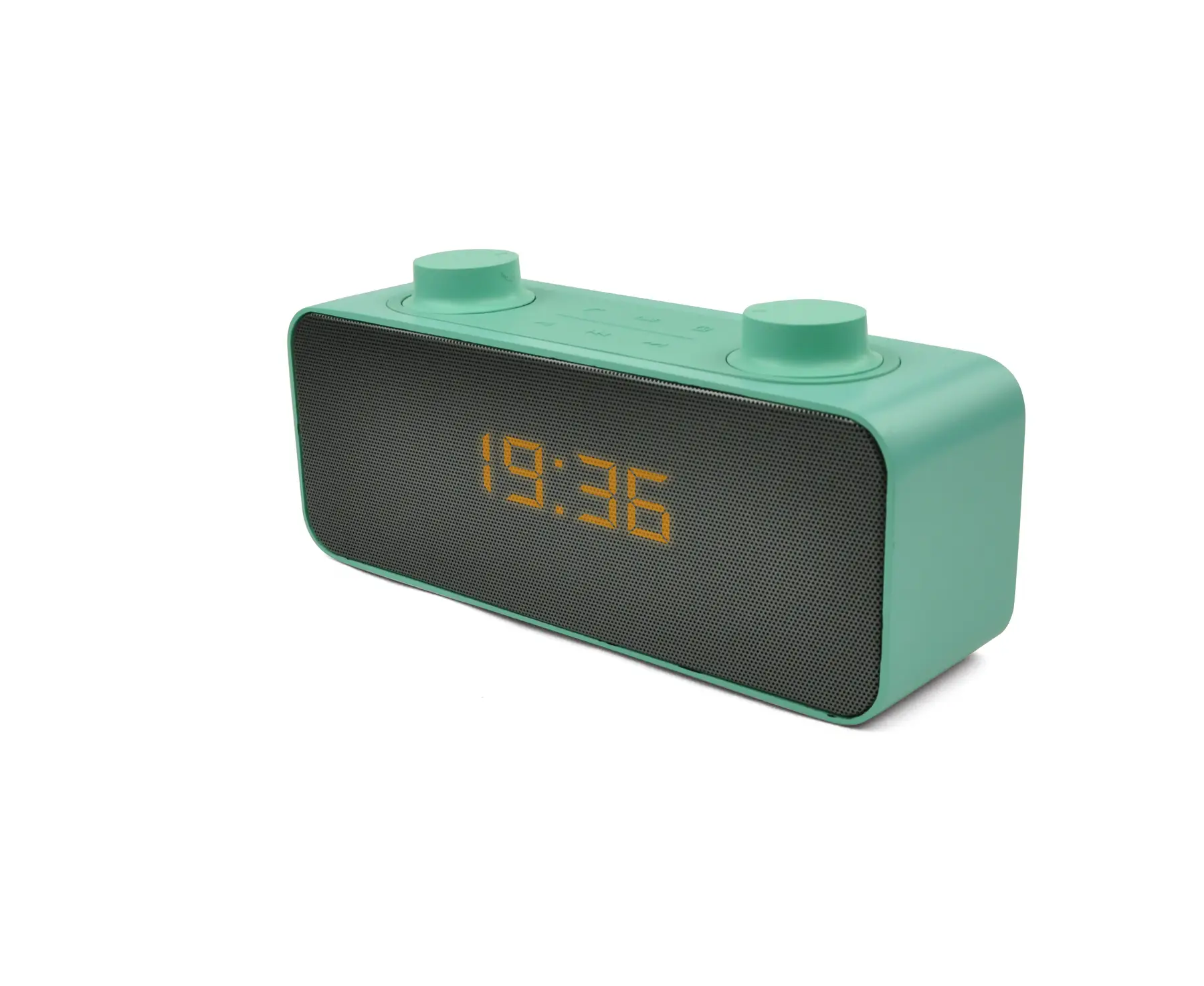L9 Stereo Desktop Bluetooth Speaker With FM Radio And Clock - angled view