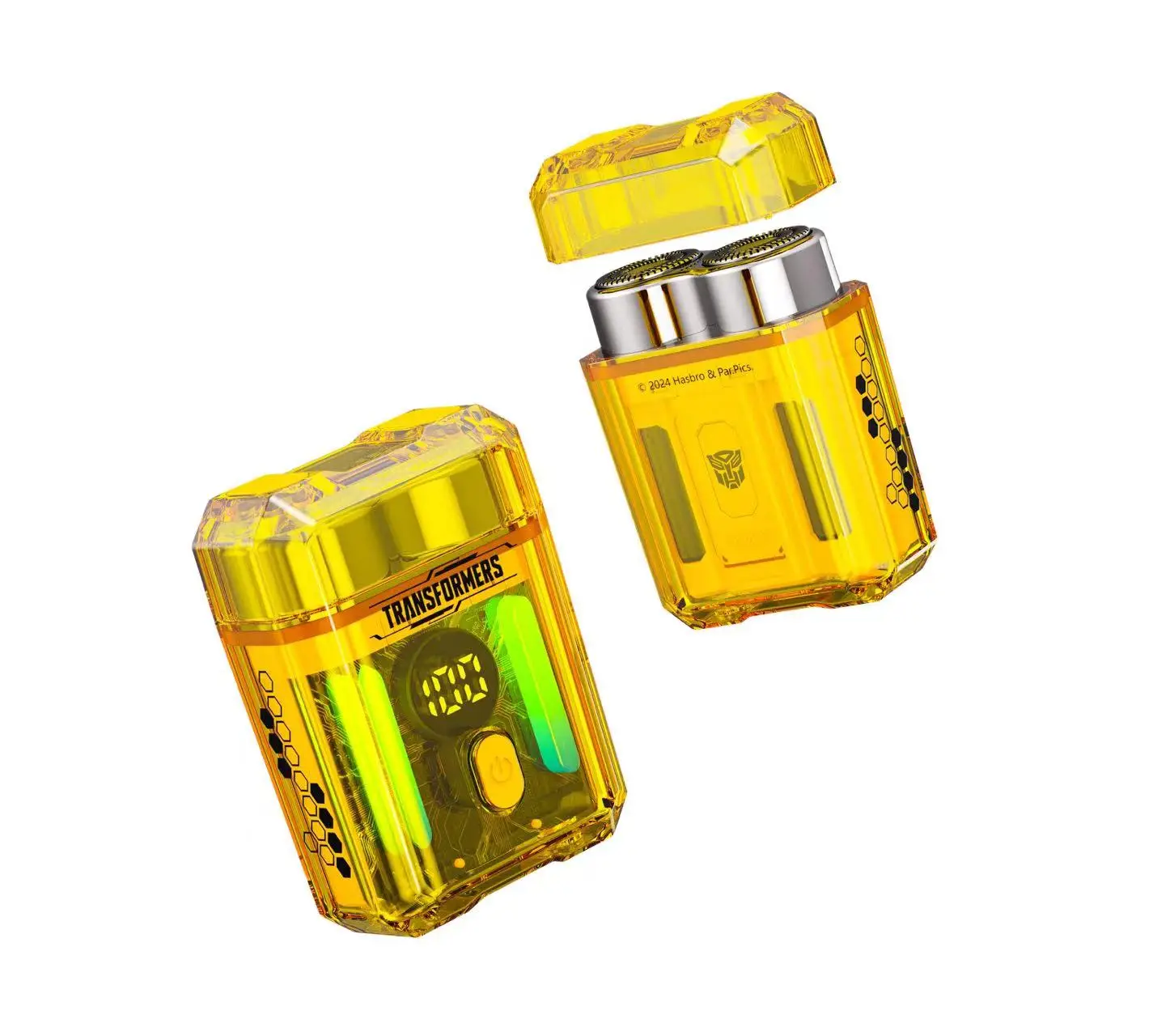 LED Transparent Electric Razor With IPX7 Rating - side view