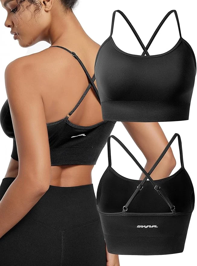 Women's sports bra by Tanbei Garments, front view