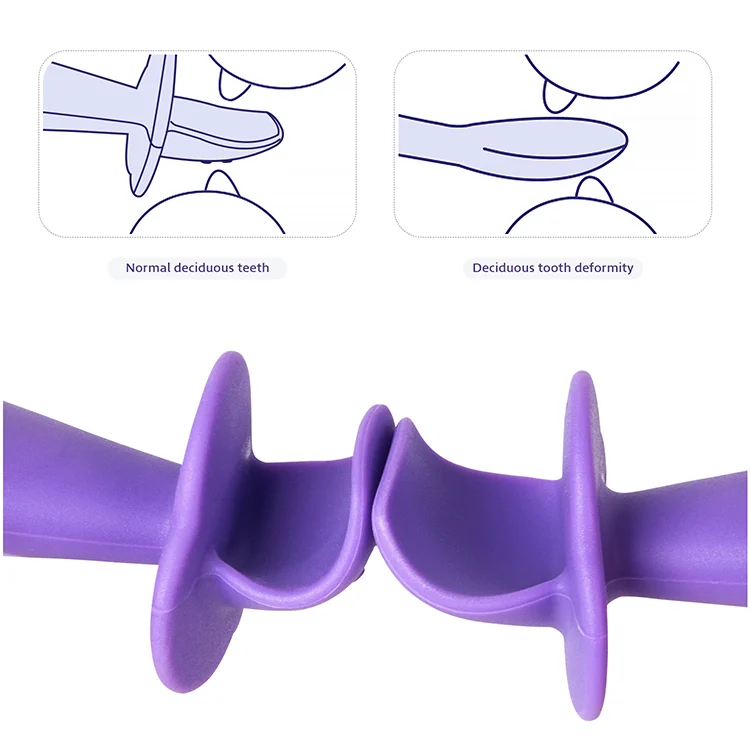 Side view of the flexible spoon bowl bending to fit a curved dish