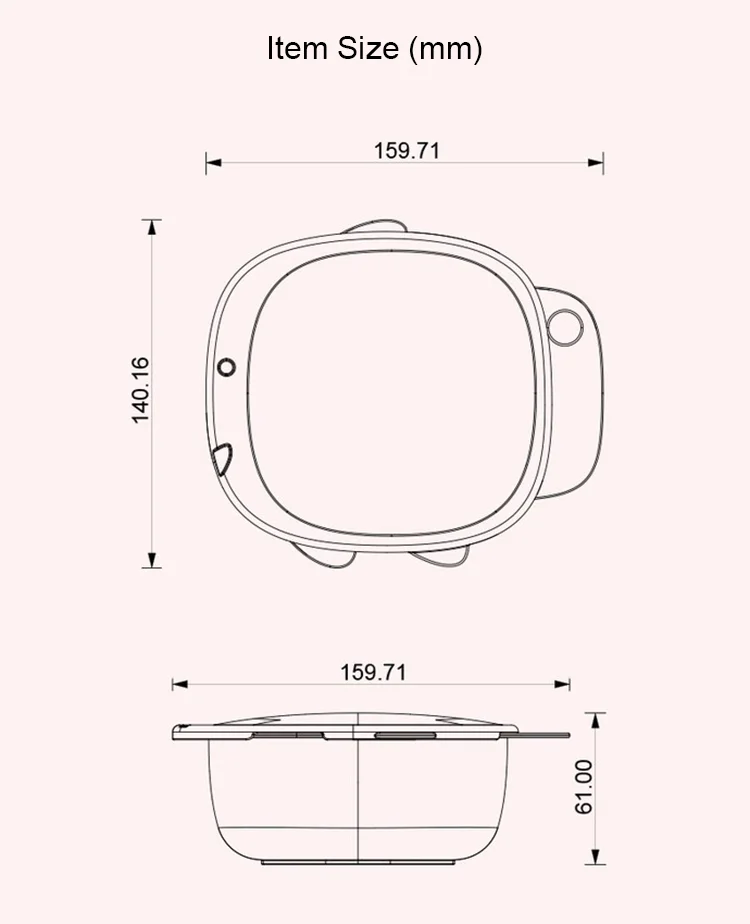 Close-up of the lid seal and body fit on the baby bowl