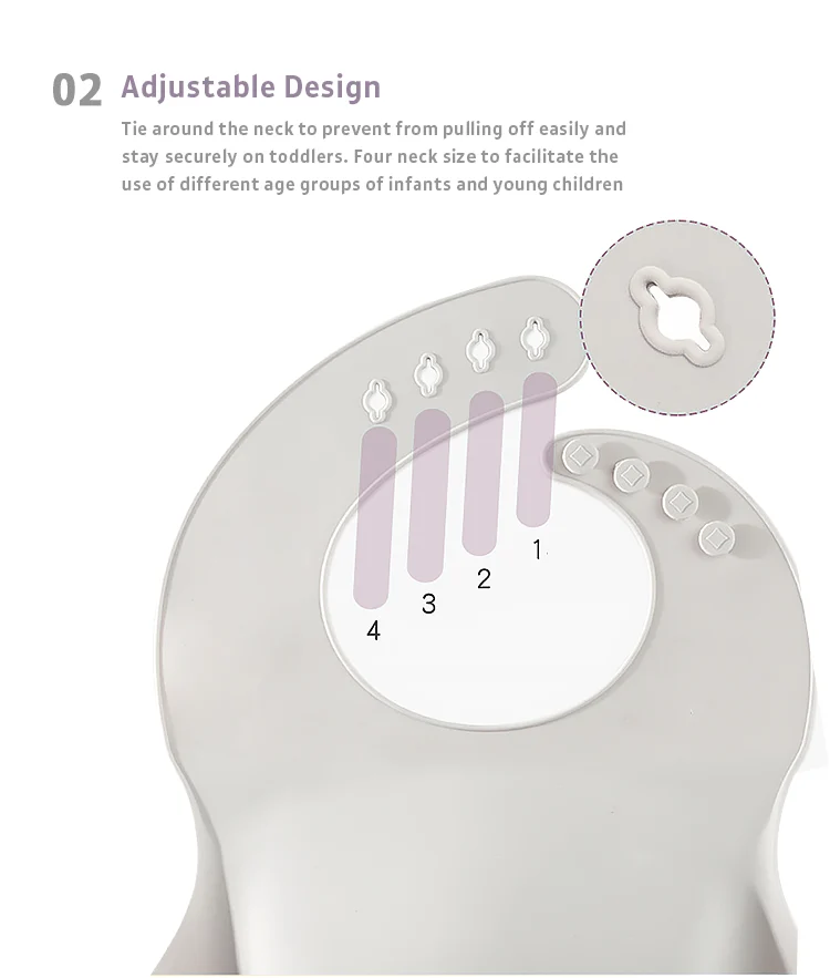 Orange silicone baby bib with the front pocket open, demonstrating food catch capacity