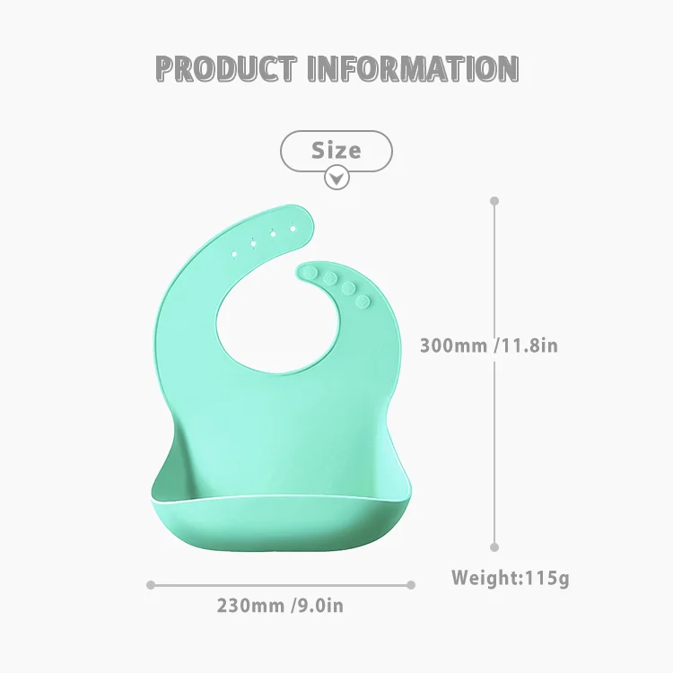 Purple silicone baby bib with the back side showing the soft shoulder straps