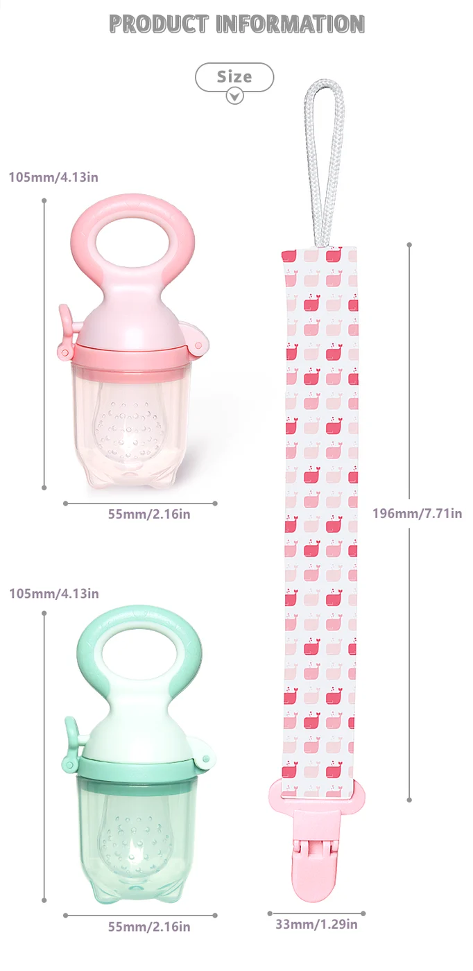 Baby Silicone Fruit Pacifier with Clip