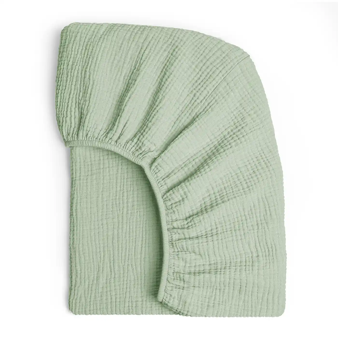 Green 28x52 fitted crib sheet with 30cm deep elastic and no wrinkles