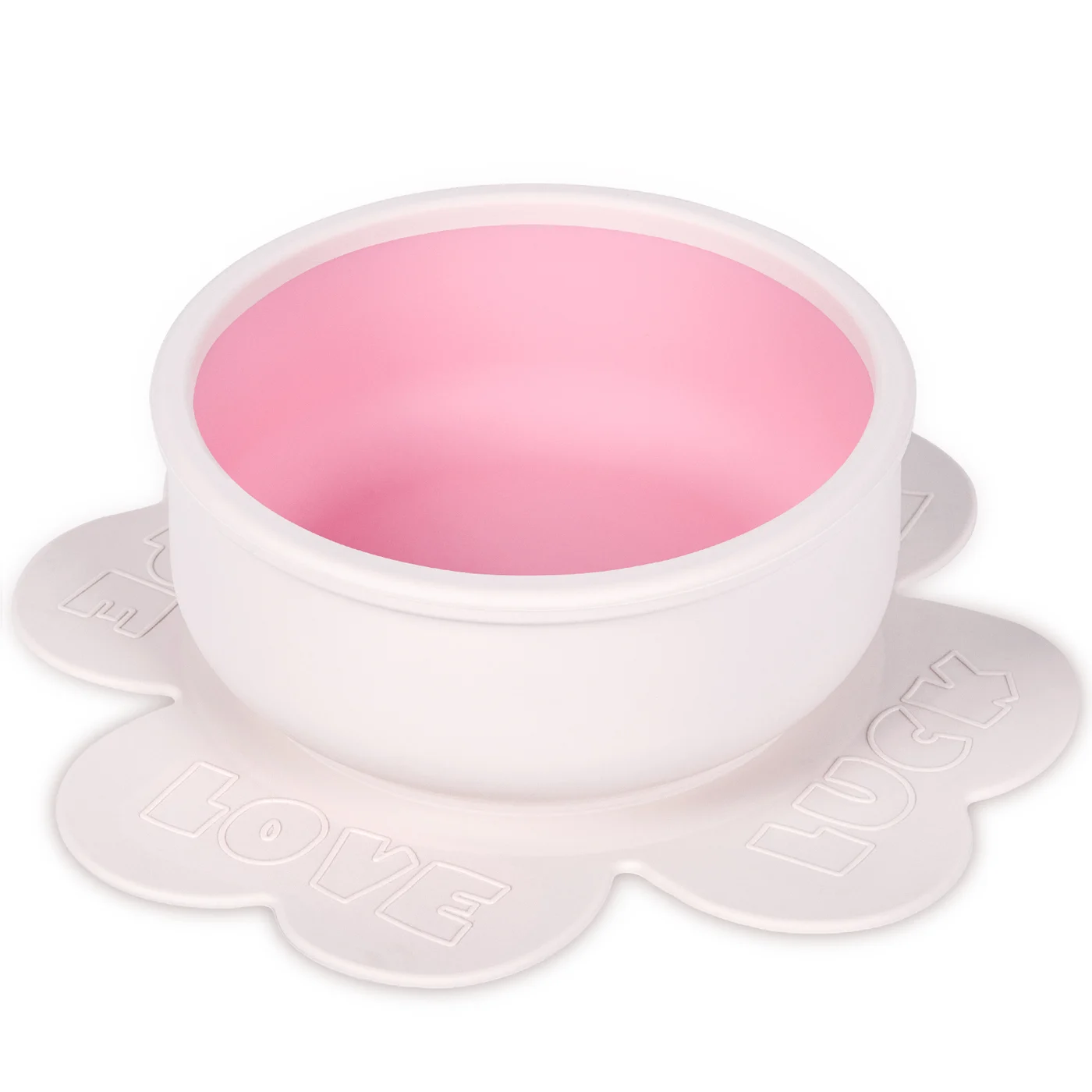 Side view of the apple-shaped silicone bowl showing its 16*4.5cm size